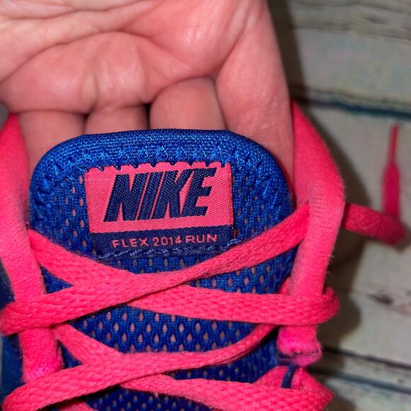 NIKE Youth Blue Hot Pink Flex Running Shoe - US 6.5Y / EU 39 / UK 6 - Picture 11 of 13